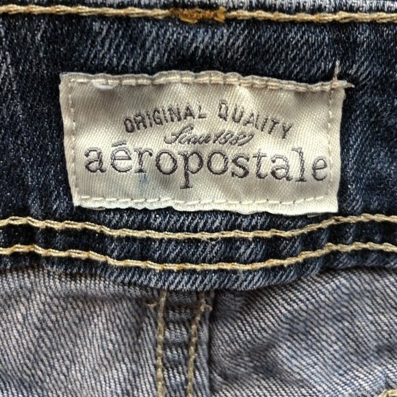Aeropostale Womens Hailey Flare Jeans Size 9/10 Short Blue Dark Denim Y2K Casual - Picture 3 of 16
